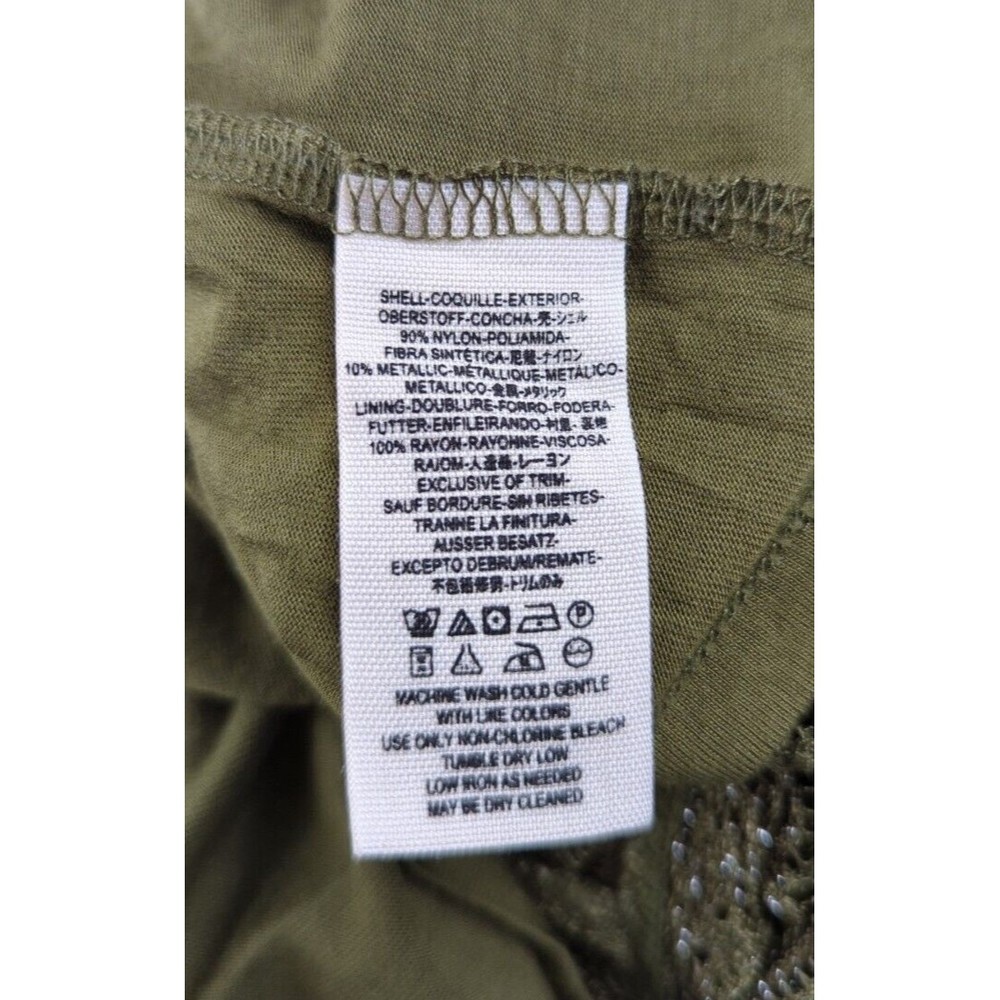Free People Olive Green Foiled Again Mini Dress Fairycore Lace Bodycon Y2K XS S - Picture 10 of 10